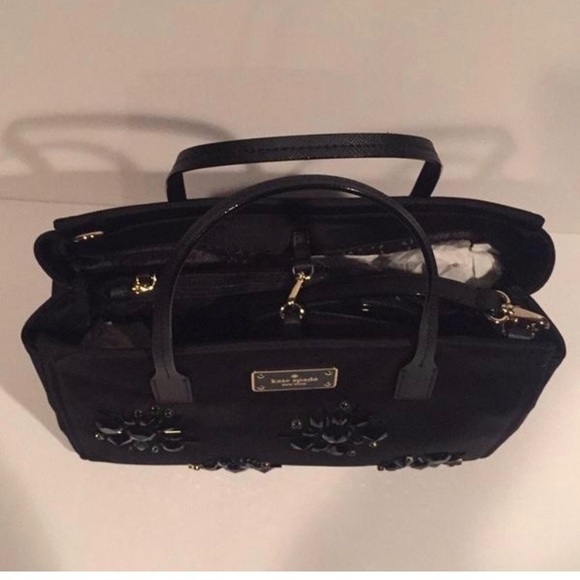 Nwt Kate Spade NY Black Embellished Satchel Bag - Picture 5 of 7